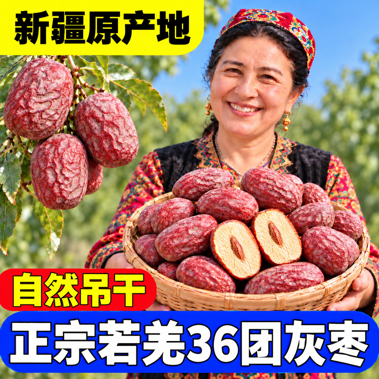 新疆若羌灰枣特级5斤原生态吊干枣子2025年新货红枣整箱批发特产