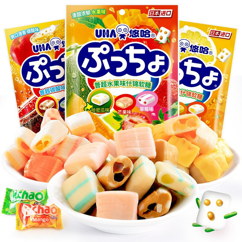 uha悠哈普超水果味QQ夹心软糖