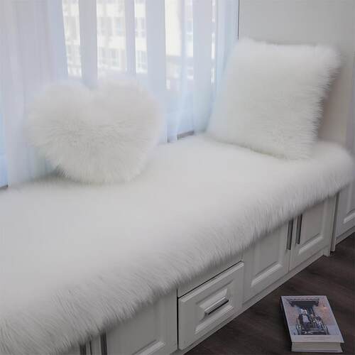 长毛绒飘窗垫轻奢冬季仿羊毛窗台卧室阳台家用简约榻榻米裁剪地毯