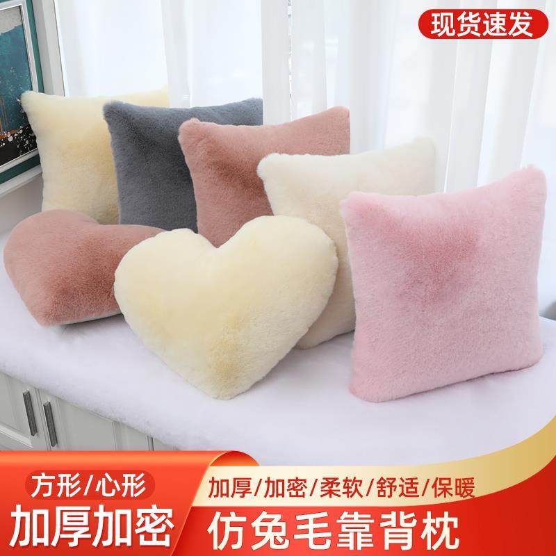 轻奢高端网红皮草抱枕兔毛绒客厅沙发卧室靠垫小红书冬季加厚靠枕