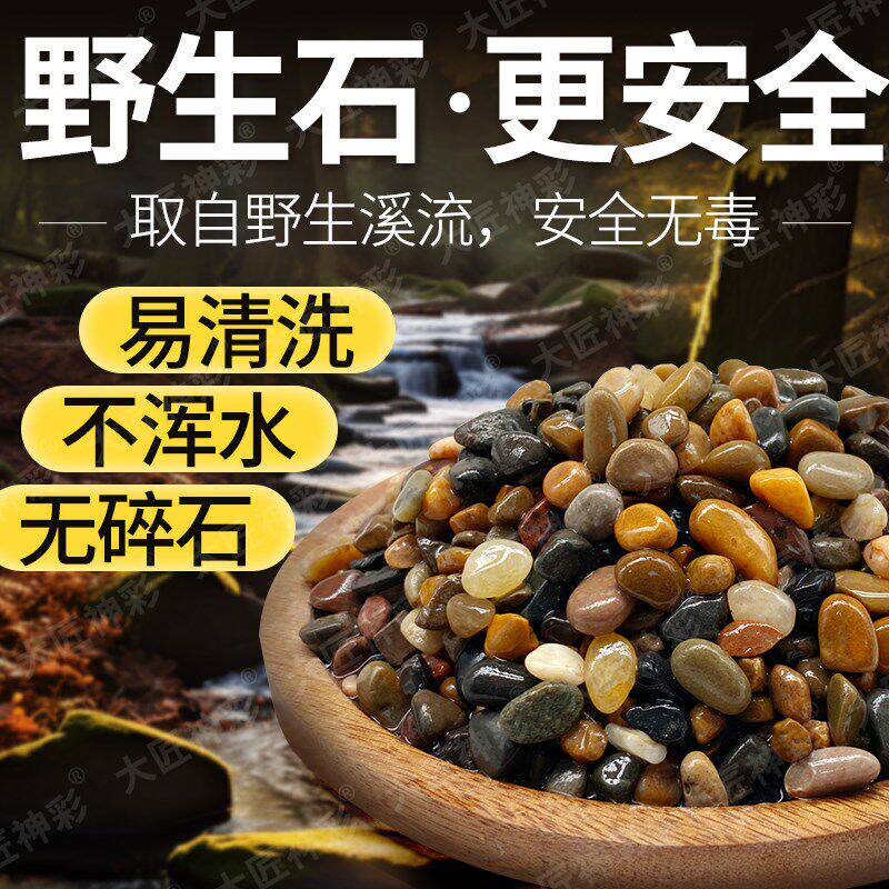 原生溪流石造景鱼缸底砂
