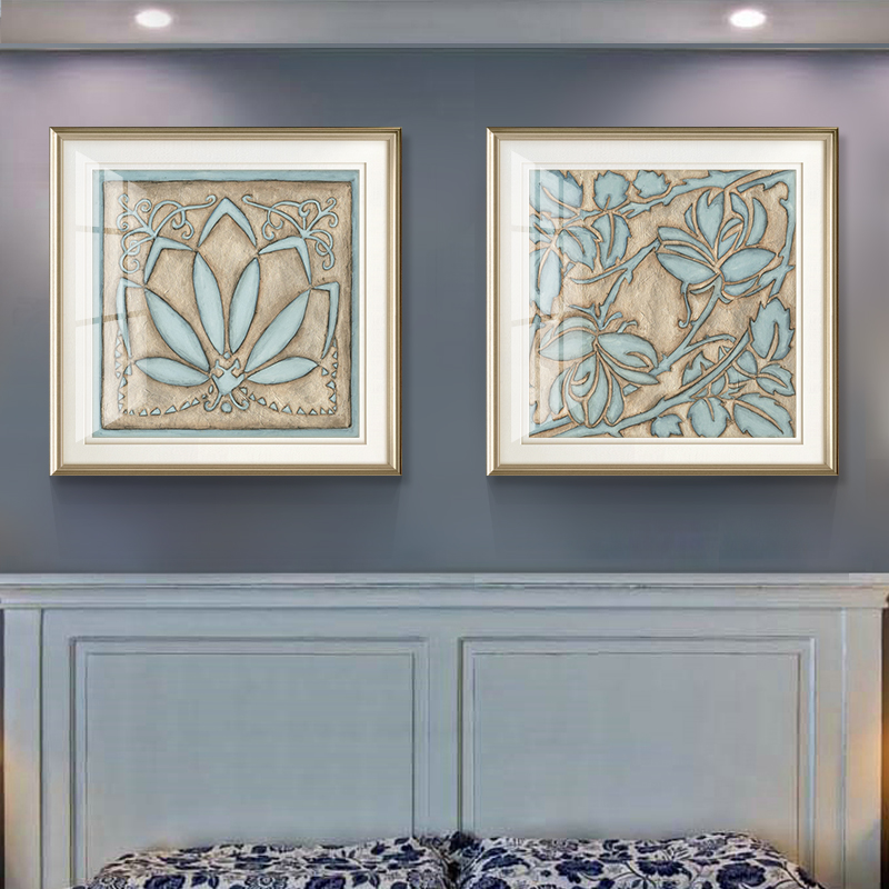 美式风沙发卧室轻奢组合床头画