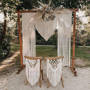 新款北欧风家居婚礼装饰背景挂毯定制手工编织大挂毯波西米亚婚庆