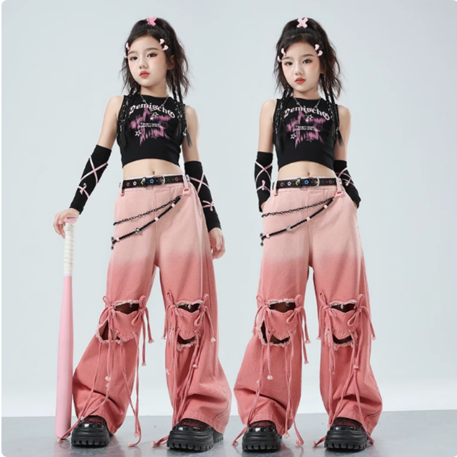 女童爵士舞服装春季少儿街舞jaT恤