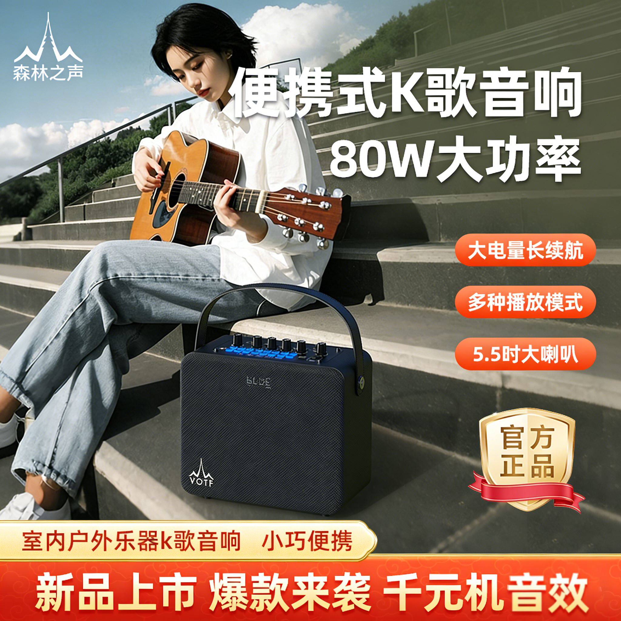 德国进口柏林之声森林之声N8 户外便携蓝牙音响小手提话筒k歌大功