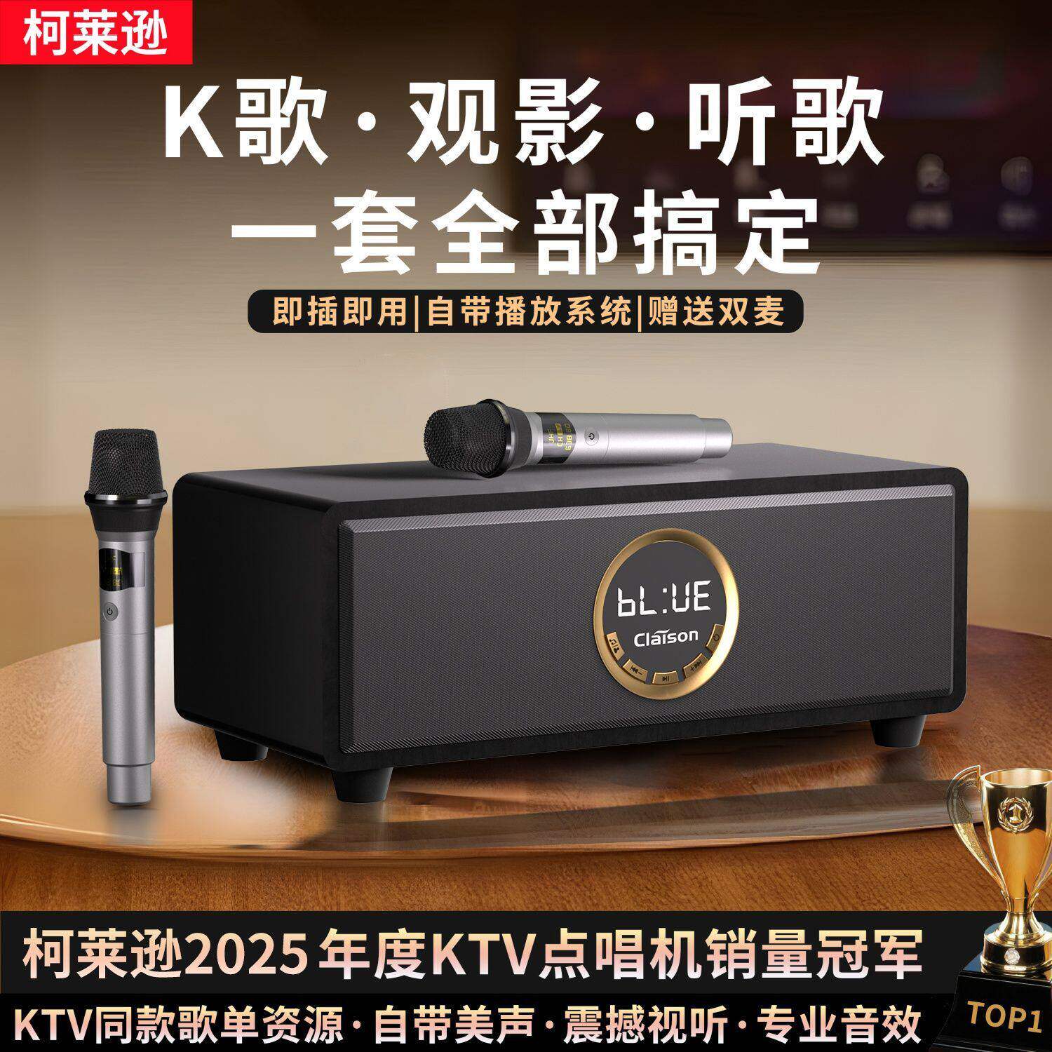 德国柏林声效之音Q2家庭ktv音响套装电视k歌影视家用点歌机全套卡