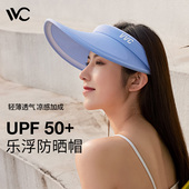 VVC乐浮帽夏季 大檐遮脸太阳帽发箍UV防紫外线空顶骑车防晒帽