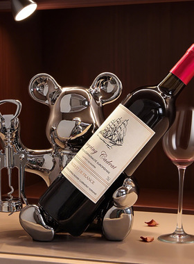 暴力熊红酒架摆件乔迁装饰玄关客厅餐边柜感酒柜装饰品摆件