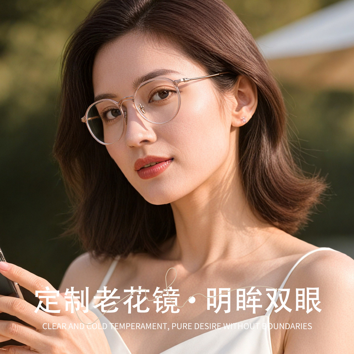 定制老花镜高清防蓝光奶茶圆框老人眼镜花镜子视特耐丹阳眼镜配镜