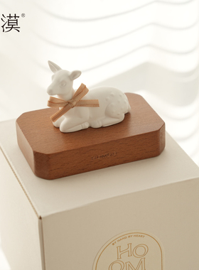 Homoo原创设计款一鹿平安扩香石装饰车载无火香薰无味新车小礼物