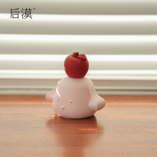 Homoo后漠原创设计红苹果福气小狗车载香氛摆件扩香石圣诞节礼物