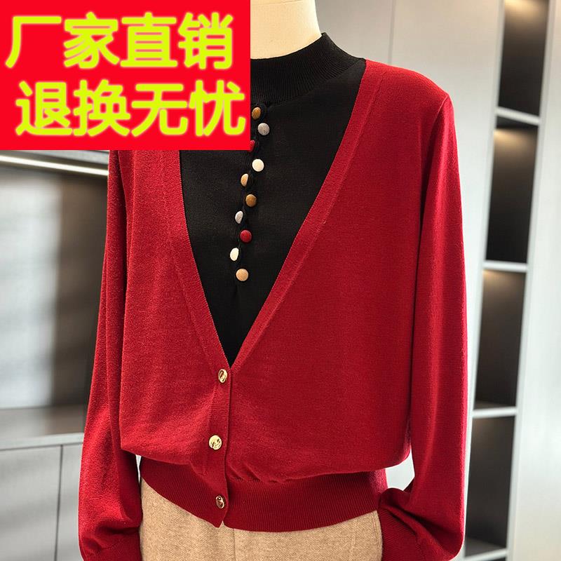 时尚洋气妈妈装针织衫女半高领冬季新款上衣气质中年人羊毛衫打底
