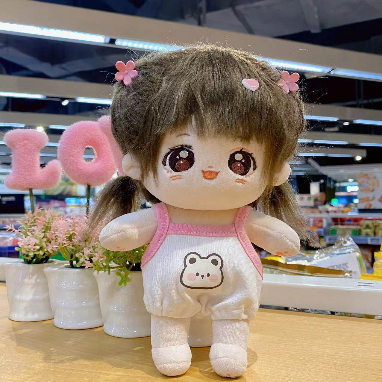 10cm15cm20cm棉花娃娃衣服现货夏季吊带可爱爬爬服连体衣公仔换装