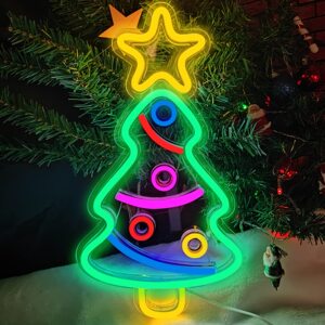 圣诞树Merry Christmas节快乐霓虹灯牌装饰灯商场活动酒吧发光字