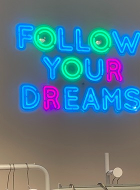 FOLLOW YOUR DREAMS LED Neon Sign 霓虹灯发光字定制