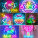 sign Room Game Zone Neon 游戏卧室装 饰灯LED霓虹灯定制