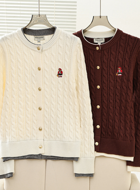 2026春季新款女装学院风舒适假两件针织圆领毛衣开衫TTCK2651C1A