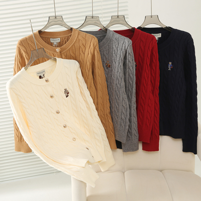 2025秋冬新款女装学院风绞花针织毛衣开衫长袖外套TTCK244903P