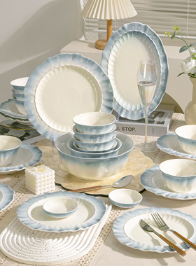 碗家用2026新款高颜值餐具碗盘套装家用釉下彩碗碟筷乔迁结婚礼物