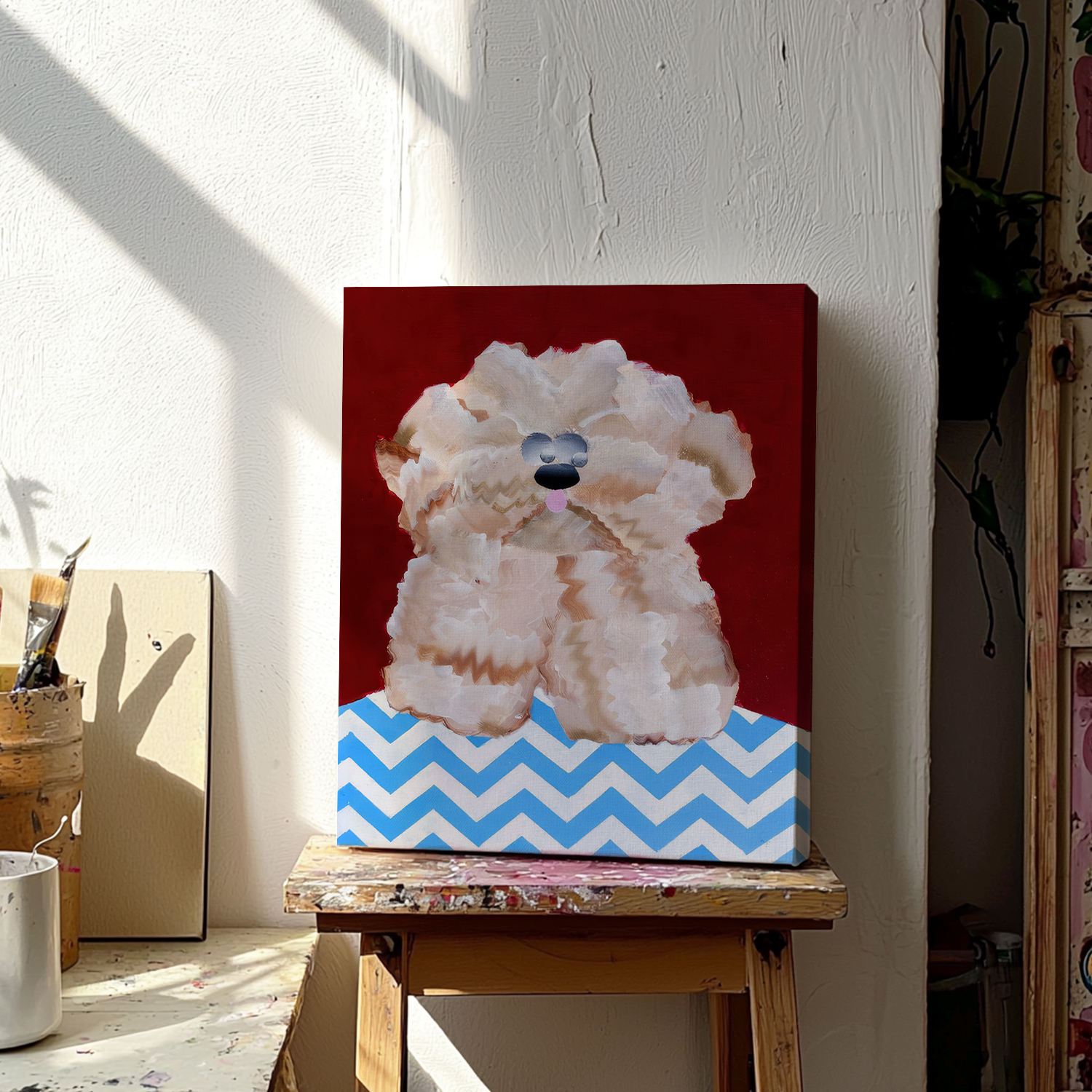 umbluela 抽象卡通几何装饰画儿童房挂画小众创意动物潮流艺术画图片