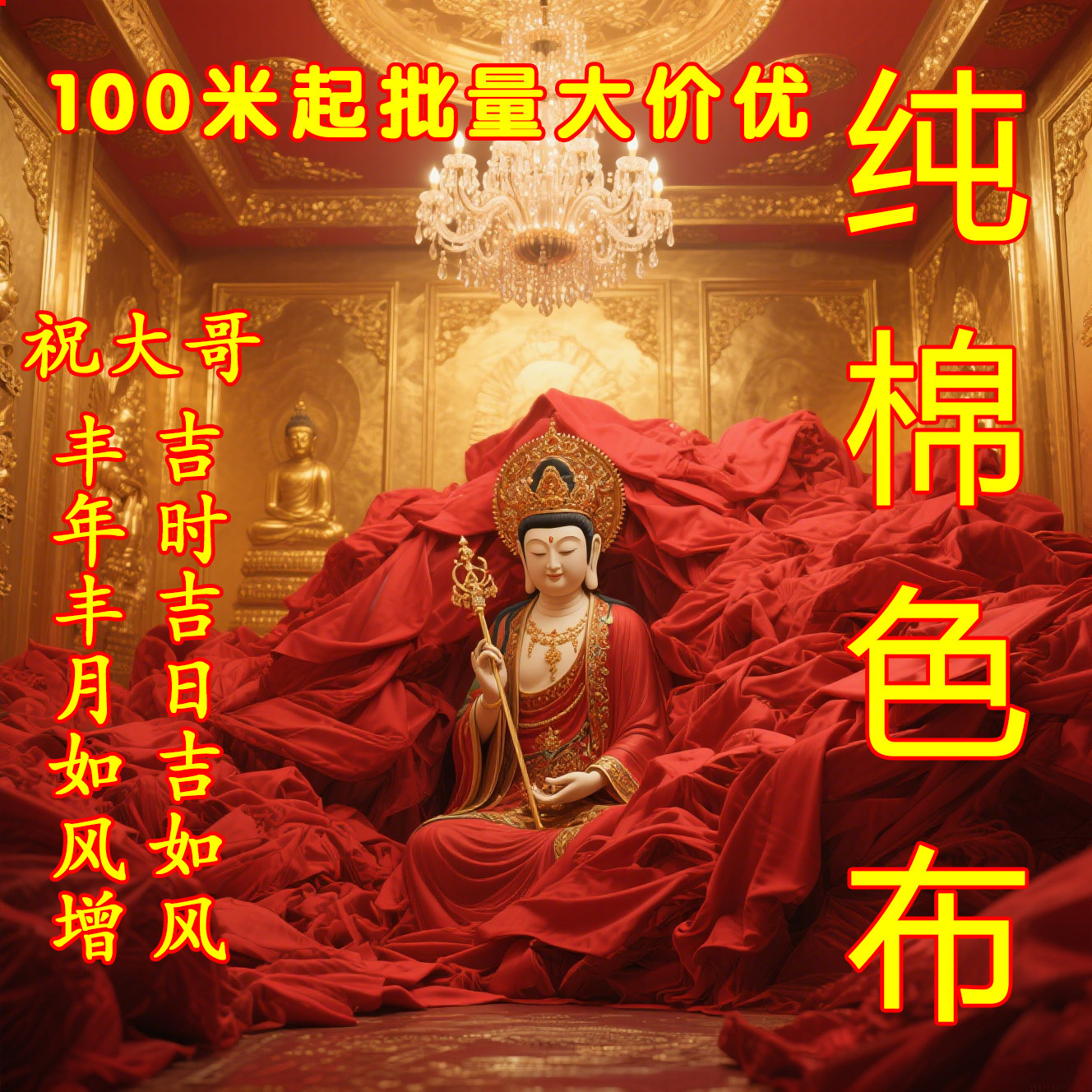 批发纯棉红布布料红领巾开业红色布背景布面料佛堂大红棉布