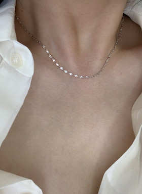 精工项链S925纯银太阳花嘴唇女