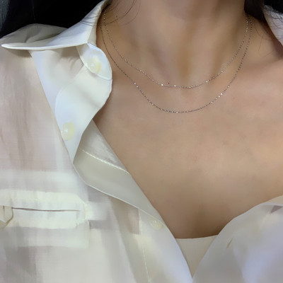 锁骨链S925纯银细碎闪耀满天星女