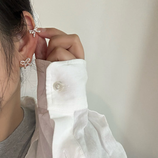 小小一只淡水珍珠蝴蝶结耳钉美国14k包金/s925纯银耳饰气质百搭女