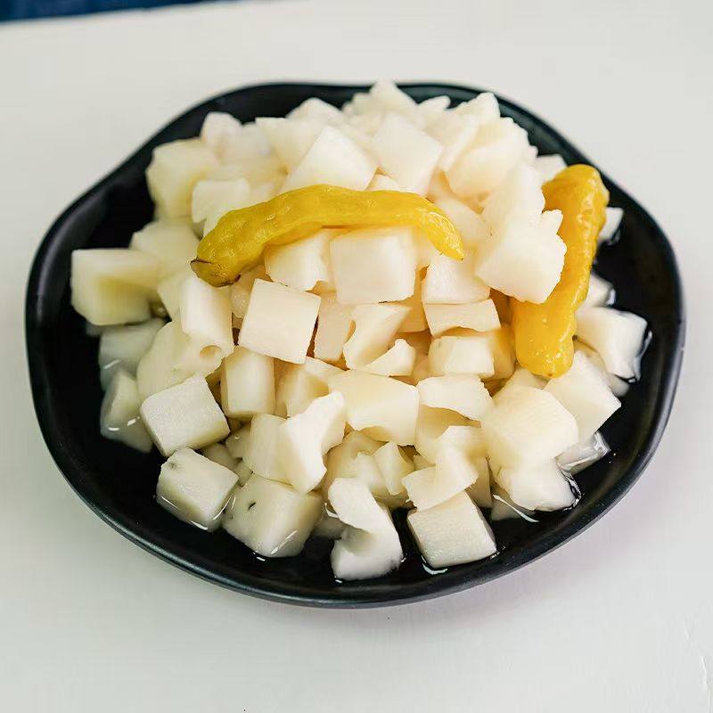 华贵泡椒藕丁洪湖特产酸辣泡椒味脆藕即食凉拌菜下饭菜600g/袋