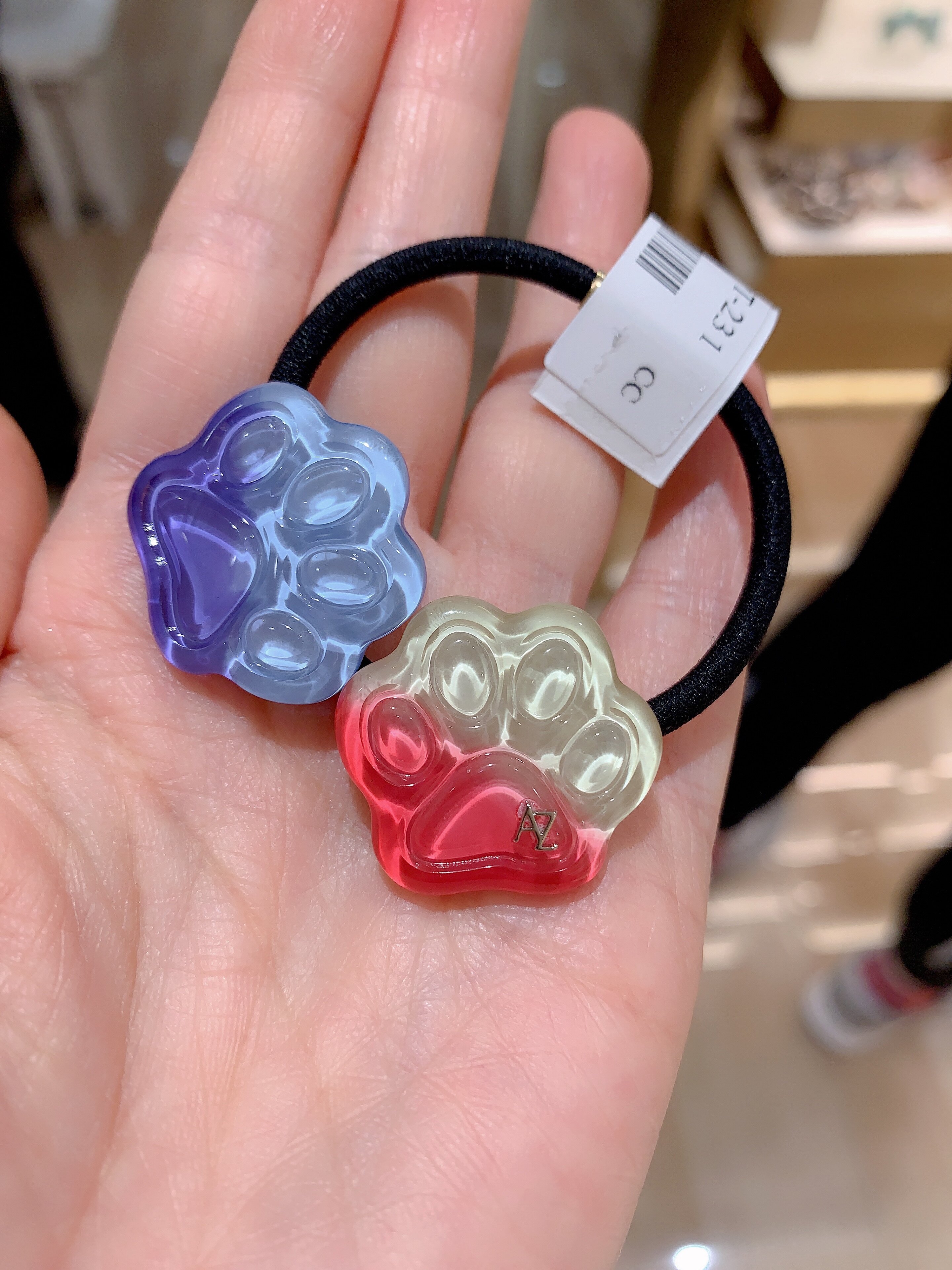 alexandrezouari亚历山大施华利发饰拼色趣致两颗狗爪发圈马尾圈