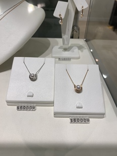 香港MIKIMOTO/御木本 18k白金玫瑰金天然海水珍珠项链40cm珠6.5mm