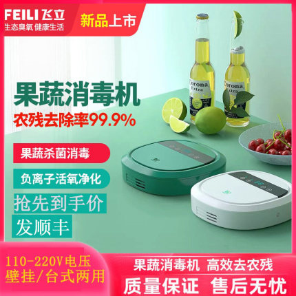 飞立FLC08A臭氧发生器家用活氧解毒机果蔬洗菜机肉质类臭氧消毒机