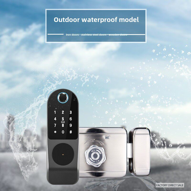 老式铁门不锈钢门木门单元门到双开门指纹锁智能密码数字遥控锁
