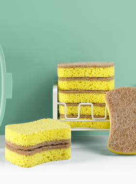 清仓进口木浆棉洗碗海绵擦不易沾油双面家用抹布厨房刷碗百洁布