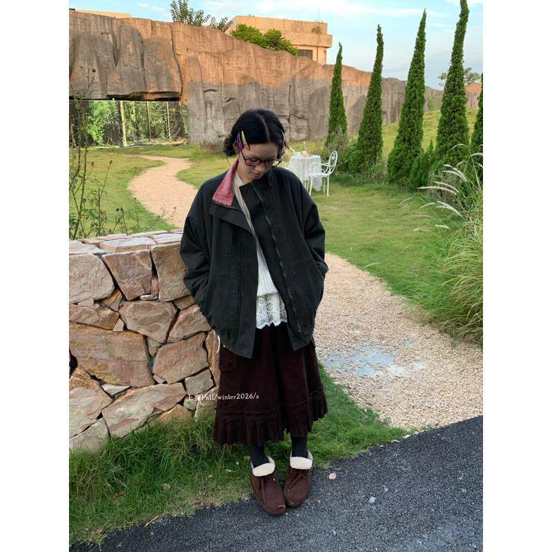 上喜家秋冬韩版宽松百搭复古格子