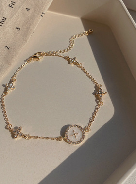 微镶锆石星芒手链女生小众设计感百搭气质手镯韩国网红手饰品批发