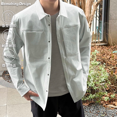 ReMake “工装夹克”翻领衬衫夹克时尚百搭外套防风防水男春秋款