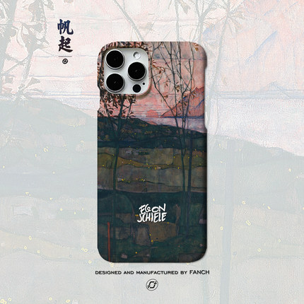 席勒日落油画适用于iphone16/17/15promax华为mate70小米15vivoppo精孔IMD软壳手机壳磨砂大孔菲林硬壳艺术生