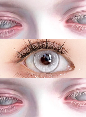 白色COS美瞳日抛大直径小灰色混血显色隐形眼镜次抛带度数万圣节