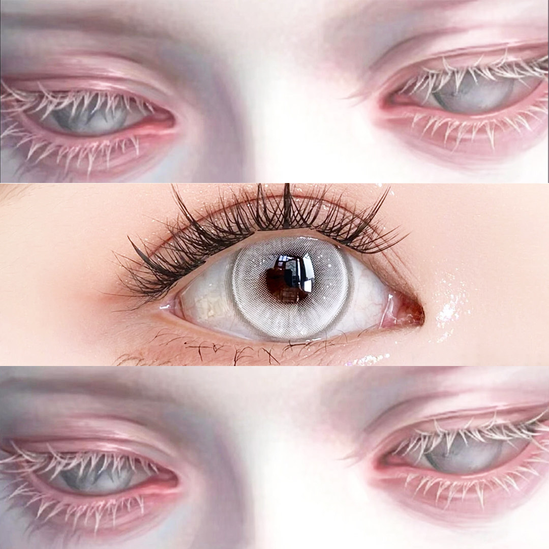 白色cos美瞳日抛大直径小灰色混血显色隐形眼镜次抛带度数万圣节