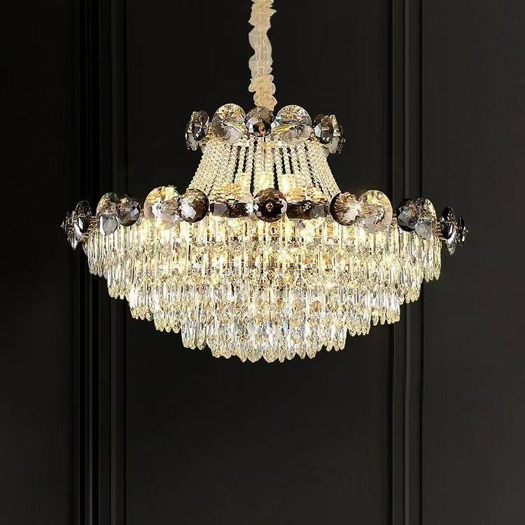 轻奢水晶吊灯客厅灯具后现代法欧式豪华大气别墅大堂新款餐厅主灯