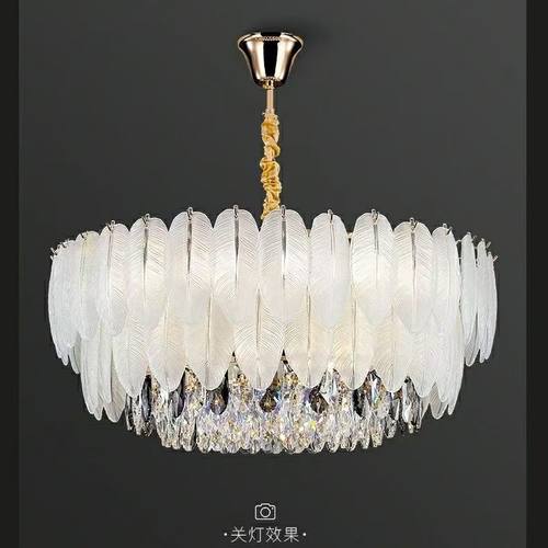 意式轻奢水晶羽毛客厅餐厅吊灯