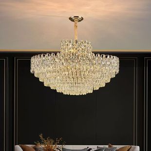 高端豪华水晶灯大气客厅吊灯2025年新款别墅大厅餐厅主灯中山灯具