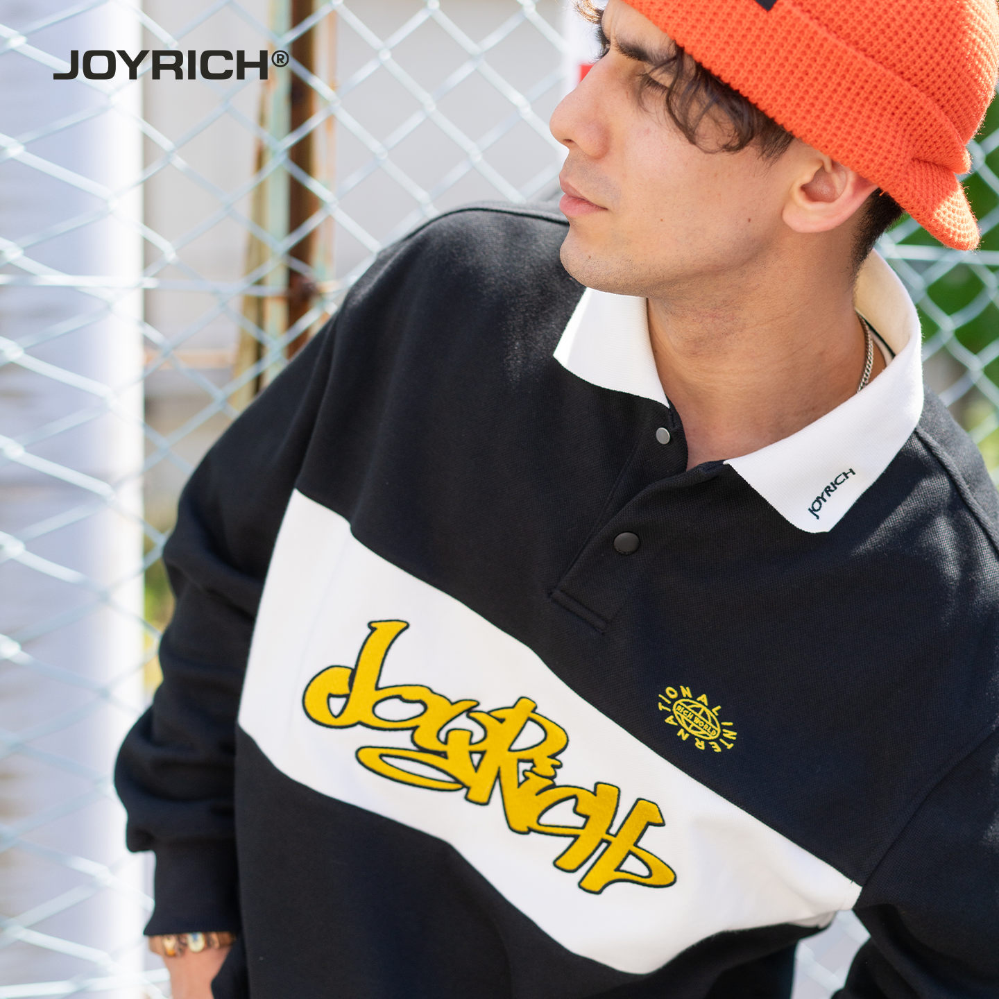 JOYRICH美式复古宽松休闲经典复刻拼色POLO卫衣25秋新品男女同款