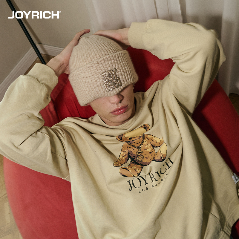 JOYRICH复古街头字母绣标纯羊毛线帽针织帽子秋冬季新款男士女款