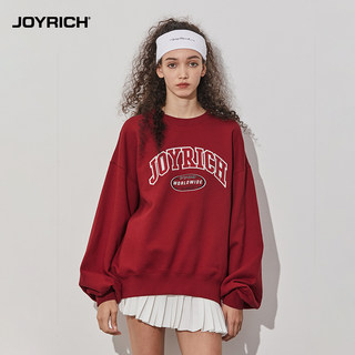 JOYRICH美式复古落肩灯笼袖宽松廓形圆领卫衣显瘦24春季女士新款