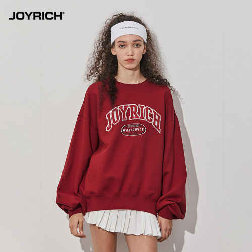 JOYRICH春秋季女款美式复古落肩灯笼袖宽松廓形圆领显瘦卫衣
