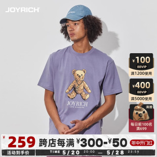 t恤男女士同款 JOYRICH美式 富乐熊街头短袖 纯棉 复古经典 24春夏新款