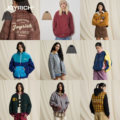 JOYRICH美式复古街头潮流上衣套头衫开衫夹克外套男女同款秋冬