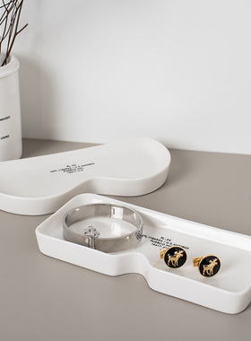 日本PUEBCO陶瓷眼镜盒家居简约摆件桌面创意眼镜收纳盘置物盘复古